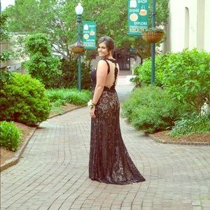 Black Lace Prom Dress size 16
